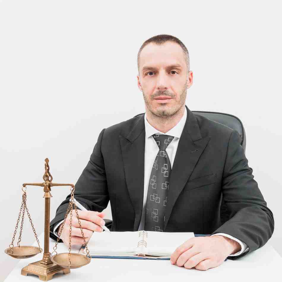 Solo attorney at desk